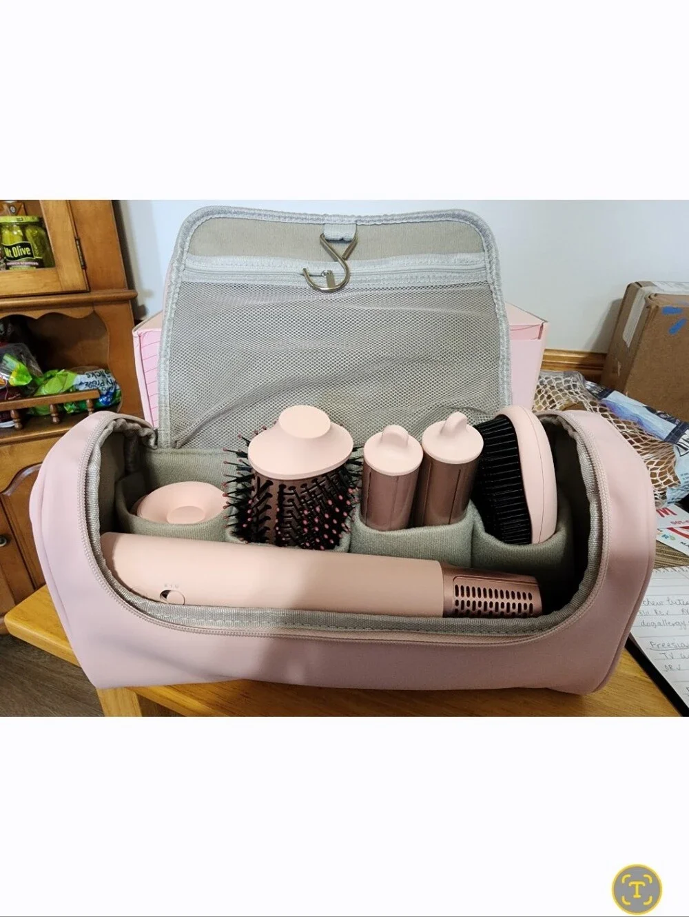 Back To School DEAL! Mescomb Pink Electric Hot Air Styler Set with Travel Case